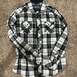 BKE Men’s Long Sleeve Button Western Style Shirt Size XL